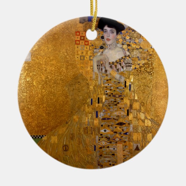 Adele, The Lady in Gold - Gustav Klimt Ceramic Ornament (Front)