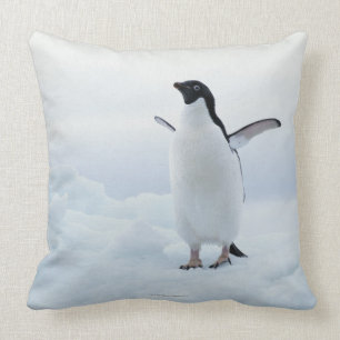 Adelie penguin, Antarctica Throw Pillow