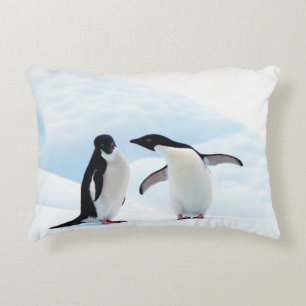 Adelie Penguins Decorative Pillow