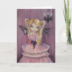 Adeline en carte vampire gothique rose