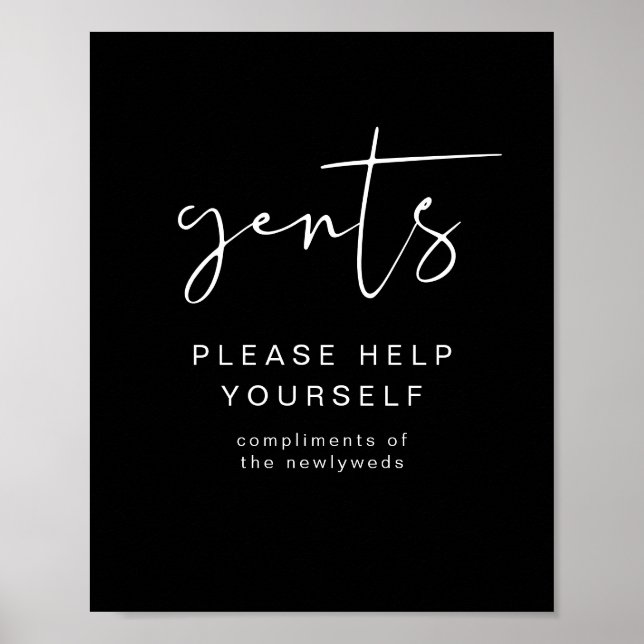 ADELLA Black Edgy Gents Bathroom Toiletry Poster (Front)