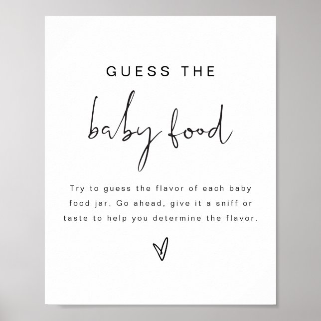 ADELLA Boho Guess the Baby Food Baby Shower Game Poster (Front)