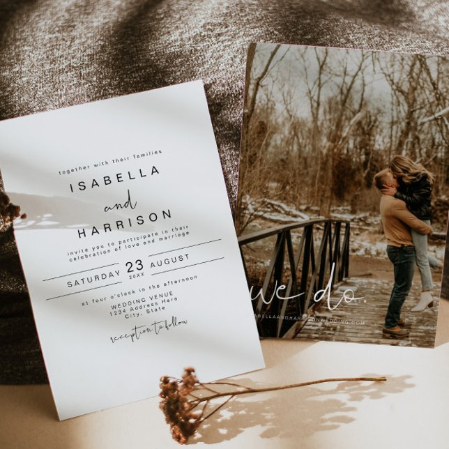 ADELLA Classic Modern Minimalist Photo Wedding Invitation (Creator Uploaded)
