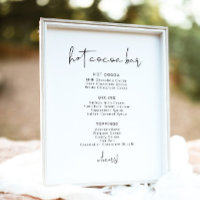 ADELLA Edgy Minimalist Hot Cocoa Bar Menu