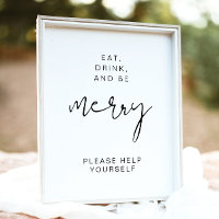 ADELLA Edgy Modern Eat Drink & Be Merry Poster