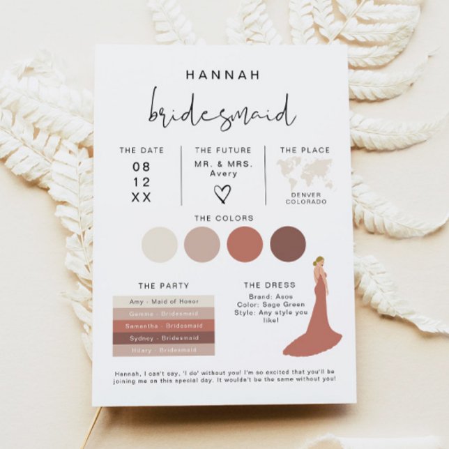 ADELLA Edgy Modern EDITABLE Bridesmaid Info Card (Creator Uploaded)