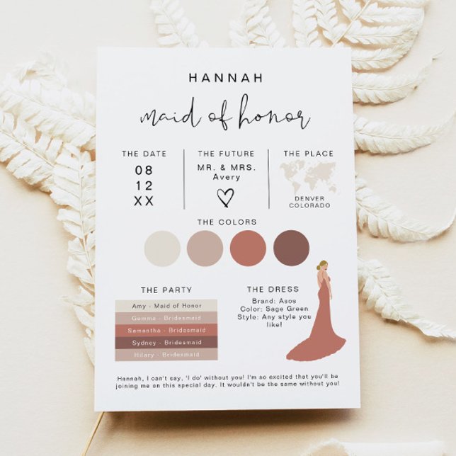 ADELLA Edgy Modern EDITABLE Bridesmaid Info Card (Creator Uploaded)