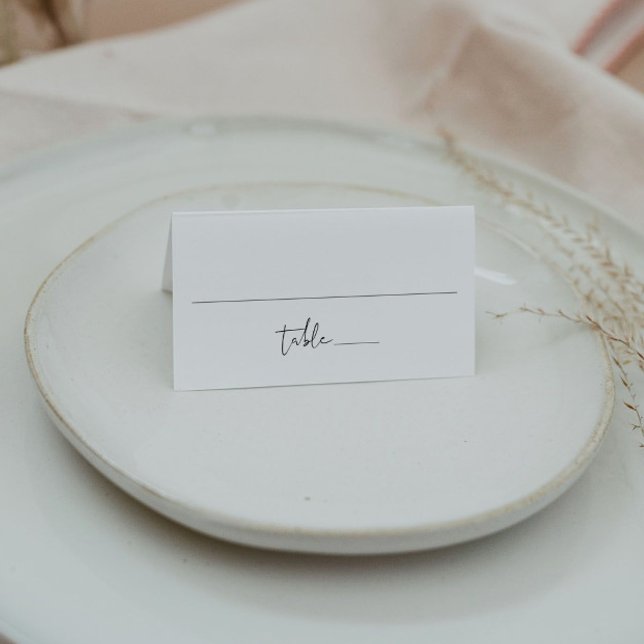 ADELLA Edgy Modern Minimalist Simple Guest Name Place Card (Creator Uploaded)