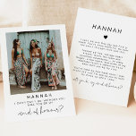 ADELLA Minimal Photo Maid of Honor Proposal Card<br><div class="desc">This bridesmaid proposal card features an edgy handwritten font, modern minimalist design and a square frontside photo. This 'will you be my maid of honor' card features an editable backside so you can add a special note to your bridesmaid. Easily edit *most* wording to meet your needs and edit all...</div>