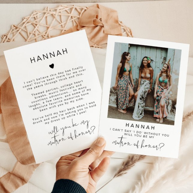 ADELLA Minimal Photo Matron of Honour Proposal Invitation (Creator Uploaded)