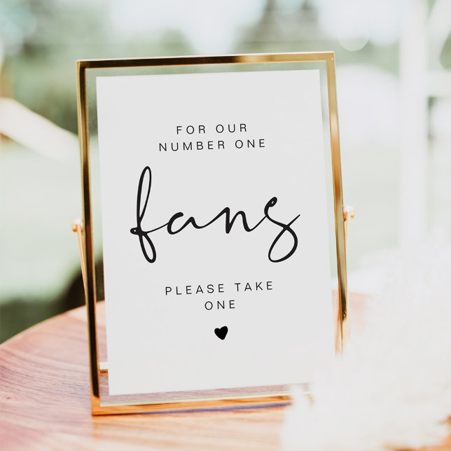 ADELLA Minimal Please Take a Fan Wedding Sign Invitation (Modern Minimalist For Our Number One Fans Wedding Sign)