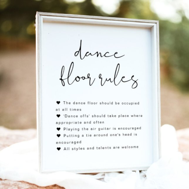 ADELLA Minimalist Wedding Dance Floor Rules Sign (Creator Uploaded)