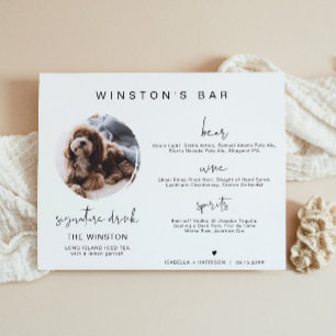 ADELLA Modern 1 Photo Pet Signature Drink Bar Sign