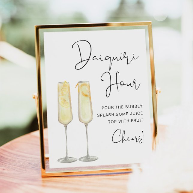 ADELLA Modern Minimalist Bridal Daiquiri Hour Poster (Creator Uploaded)