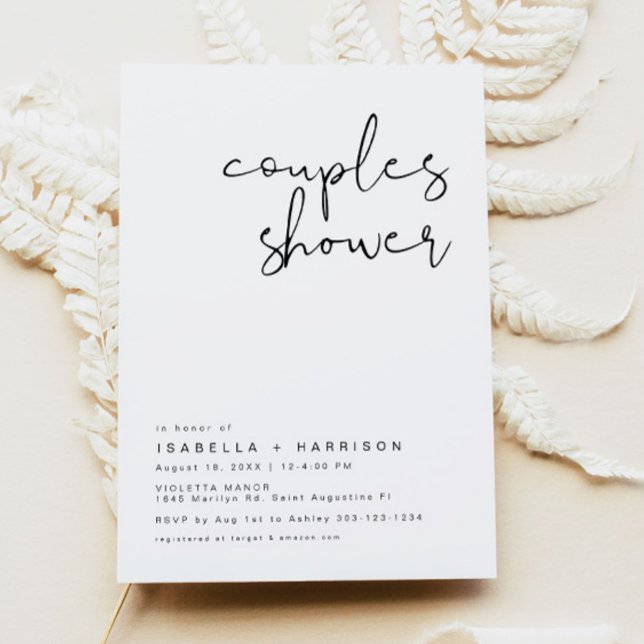 ADELLA Modern Minimalist Couples Shower Invitation (Creator Uploaded)