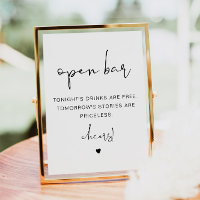 ADELLA Modern Minimalist Funny Open Bar Sign