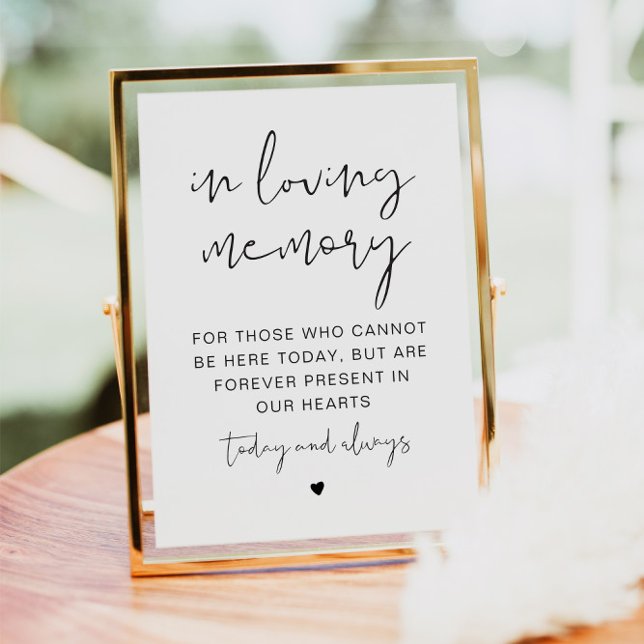 ADELLA Modern Minimalist In Loving Memory Sign Invitation (Creator Uploaded)
