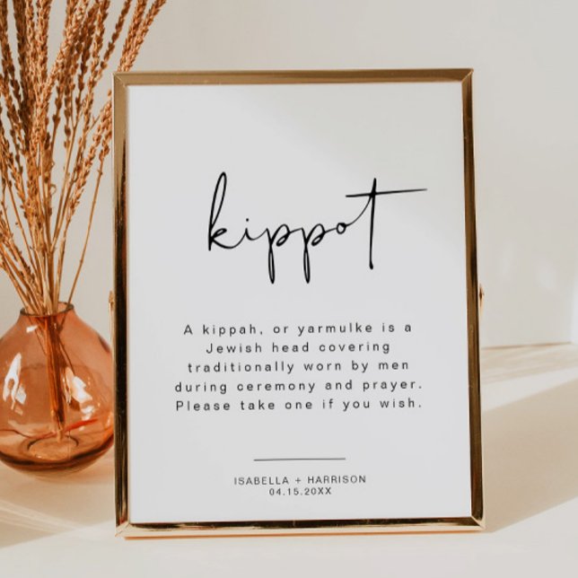 ADELLA Modern Minimalist Kippot Kippah Wedding  Po Poster (Creator Uploaded)