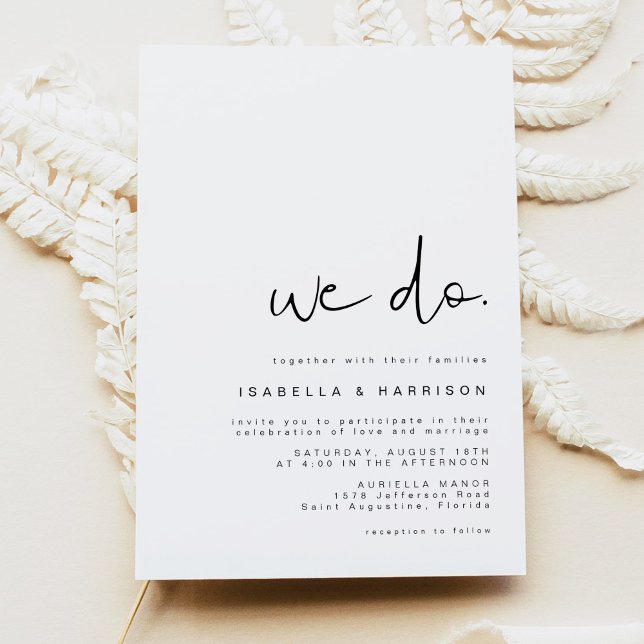ADELLA - Modern Minimalist Simple Wedding We Do Invitation (Creator Uploaded)