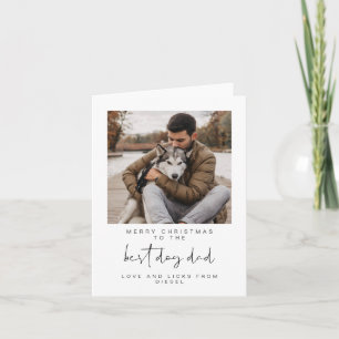 ADELLA Modern Photo Best Dog Dad Christmas Holiday Card