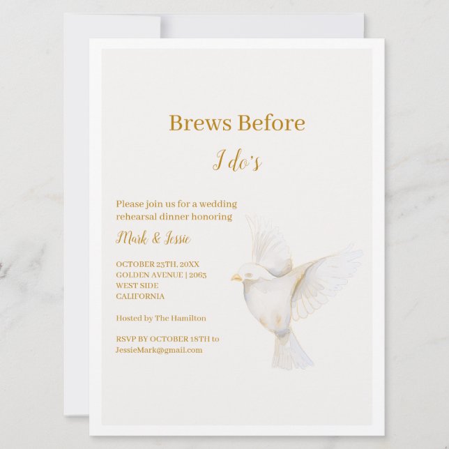 ADELLE Simple Dusk Blue Couple Wedding Invitation (Front)
