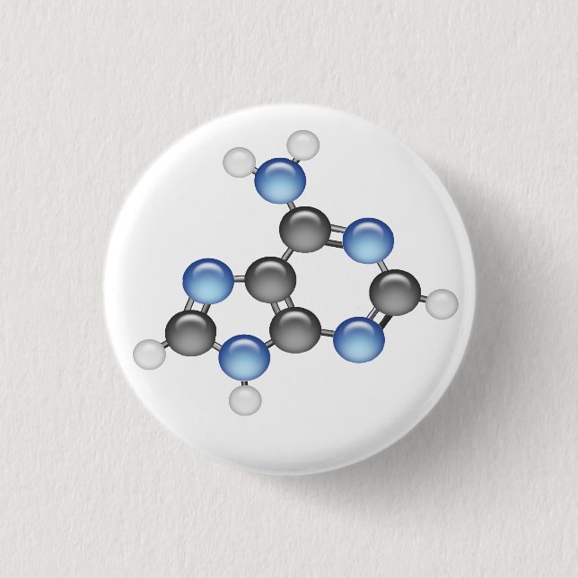 Adenine 1 Inch Round Button (Front)