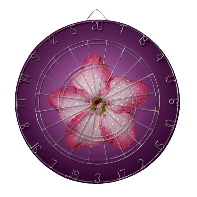 Adenium Pink Flower Flora Gradient Violet Dartboard (Front)