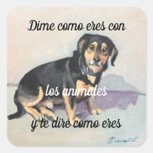 Adesivo Dime como eres con los animales Square Sticker