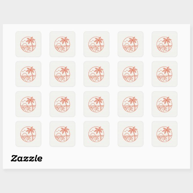 Adesivo ilha tropical square sticker (Sheet)
