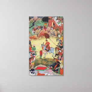 Adham Khan paying homage to Akbar at Sarangpur, Ce Canvas Print