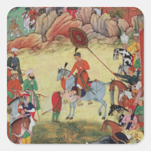 Adham Khan paying homage to Akbar at Sarangpur, Ce Square Sticker