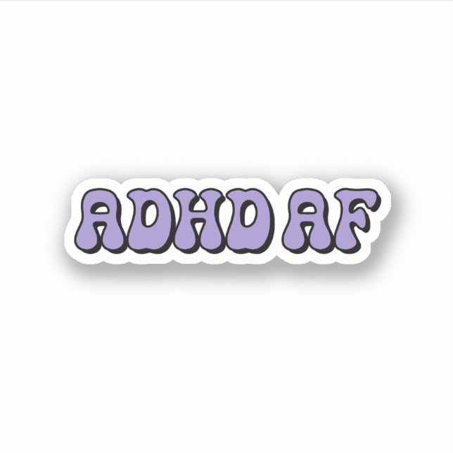ADHD AF Simple Purple Typography (Front)