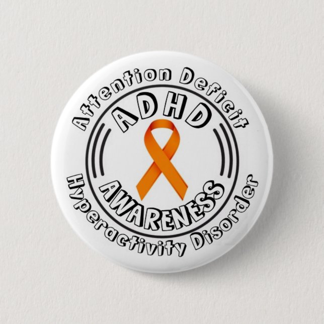 ADHD Attention Deficit Hyperactivity Disorder 2 Inch Round Button (Front)