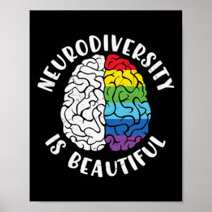 Adhd Autism Awareness Neurodiversity Is Beautiful  Poster