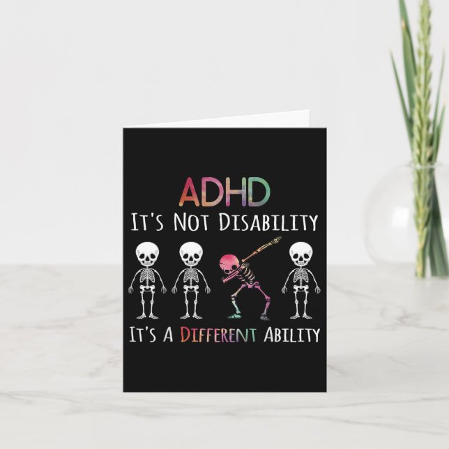 Adhd Awareness Dab Gifts Adhd Its Not A Disability Card (Front)