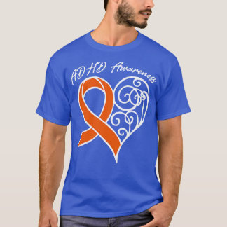 ADHD Awareness Heart Ribbon Gift Valentines Day In T-Shirt