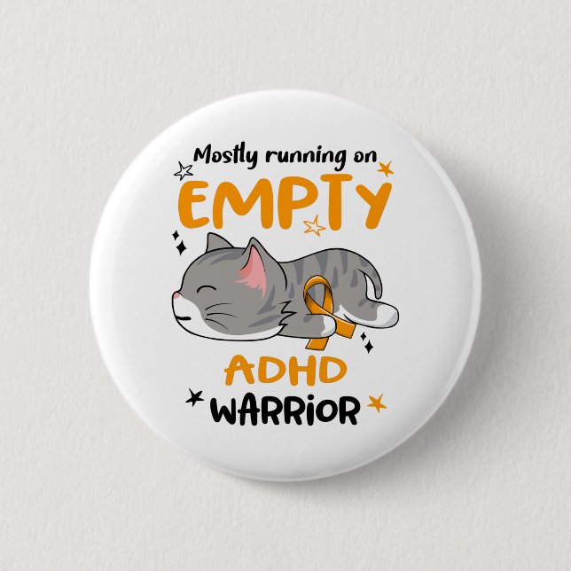 ADHD Awareness Month Ribbon Gifts 2 Inch Round Button (Front)