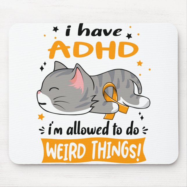 ADHD Awareness Month Ribbon Gifts Mouse Pad (Front)