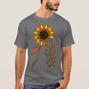 ADHD Awareness Sunflower Orange Ribbon Disability T-Shirt
