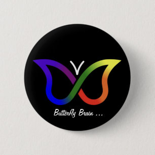 ADHD Butterfly Brain Neurodiversity Button Badge
