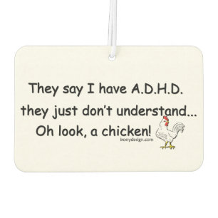 ADHD Chicken Humour Car Air Freshener