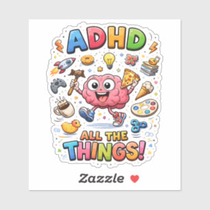 ADHD Creative Humor Custom-Cut Vinyl Sticker