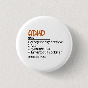 ADHD Definition Neurodiversity Awareness  1 Inch Round Button