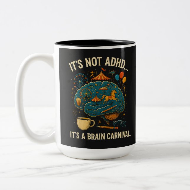 ADHD Funny Brain Carnival Mug (Left)