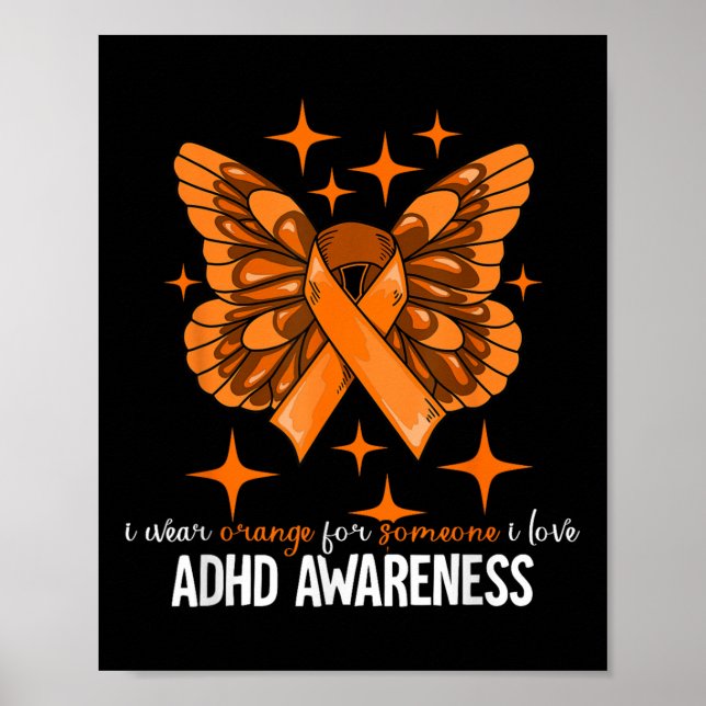 Adhd Gift Uni-kids Adhd Awareness - Black, Small,  Poster (Front)