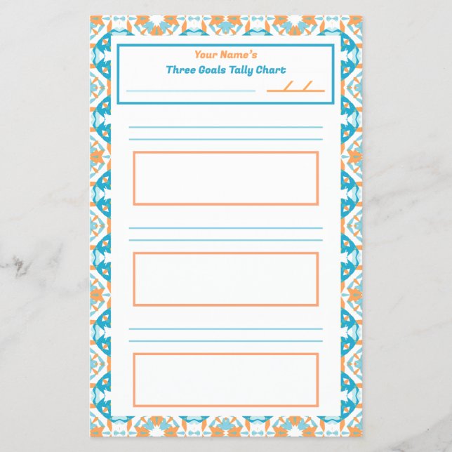 ADHD Girl’s Goal Habit Tracker Tally Chart Fridge Flyer (Front)
