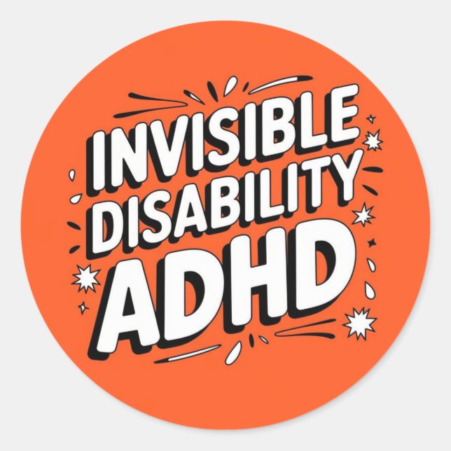 ADHD Invisible disability sticker (Front)