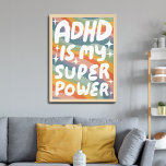 ADHD is my Superpower Fun Bubble Letters Colourful Poster<br><div class="desc">I hope you like this fun art! Add your own text, change background colour too. Select the print size using the drop down menu above, and you can click the “edit design” button to customize the artwork to fit any size paper. Purchase a simple poster or a fully framed and...</div>