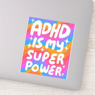 ADHD IS MY SUPERPOWER Fun Colorful Bubble Letters 
