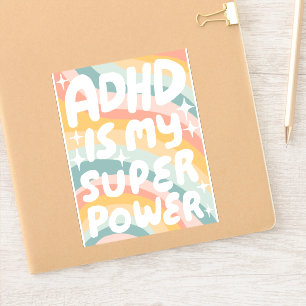 ADHD IS MY SUPERPOWER Fun Colorful Bubble Letters 